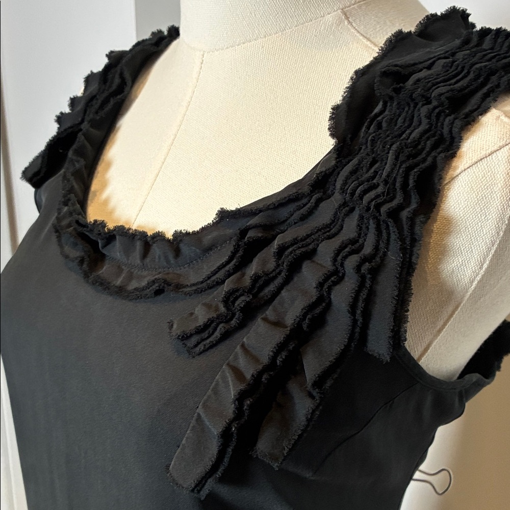 Banana Republic Black Textured Trim Sleeveless Dress